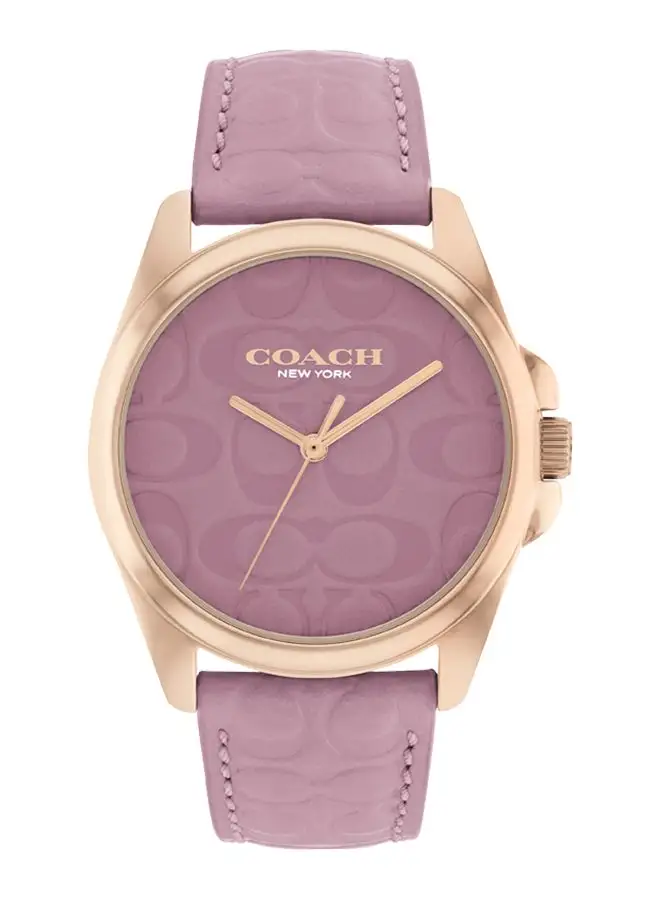 COACH Women's Analog Round Shape Leather Wrist Watch 14504163 - 36 Mm