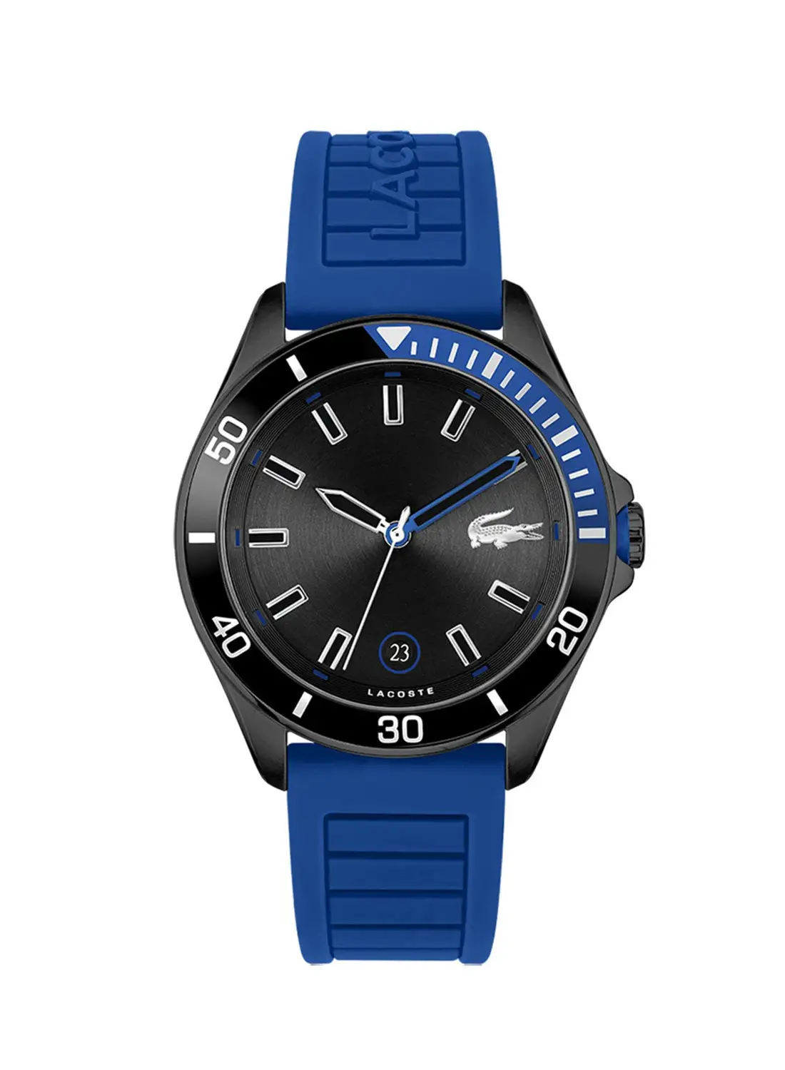LACOSTE Men's Analog Round Shape Silicone Wrist Watch 2011262 - 43 Mm