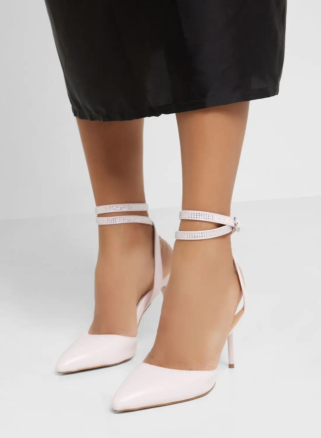 Ella Limited Edition Diamante Ankle Strap Heeled Pump
