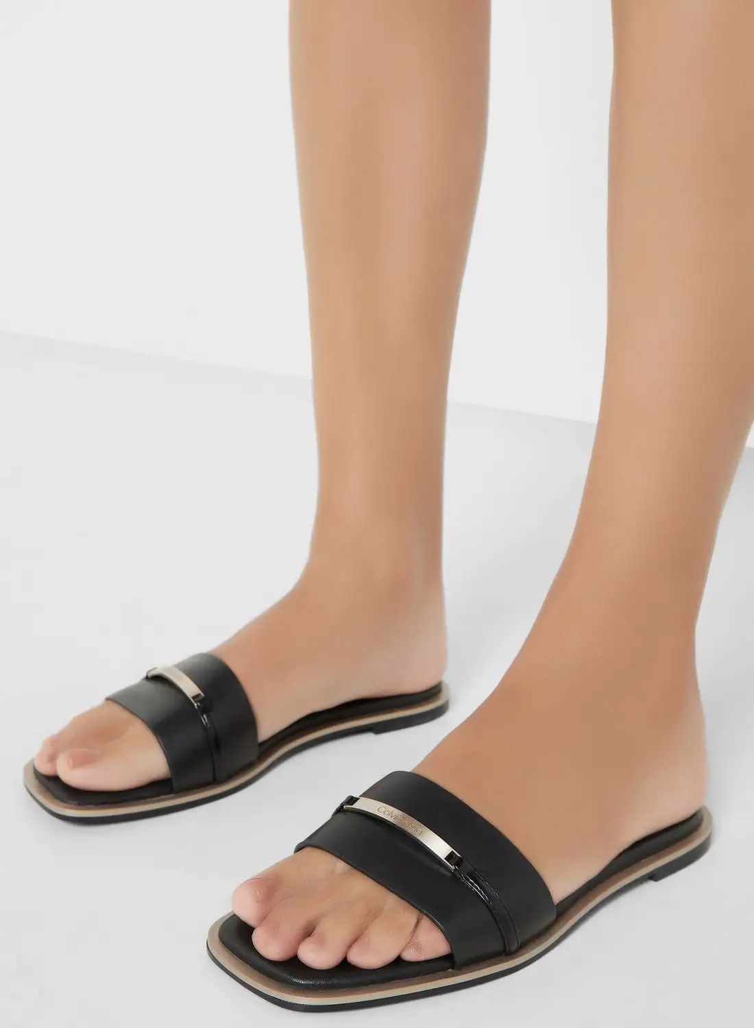 CALVIN KLEIN Squared Flat Sandals