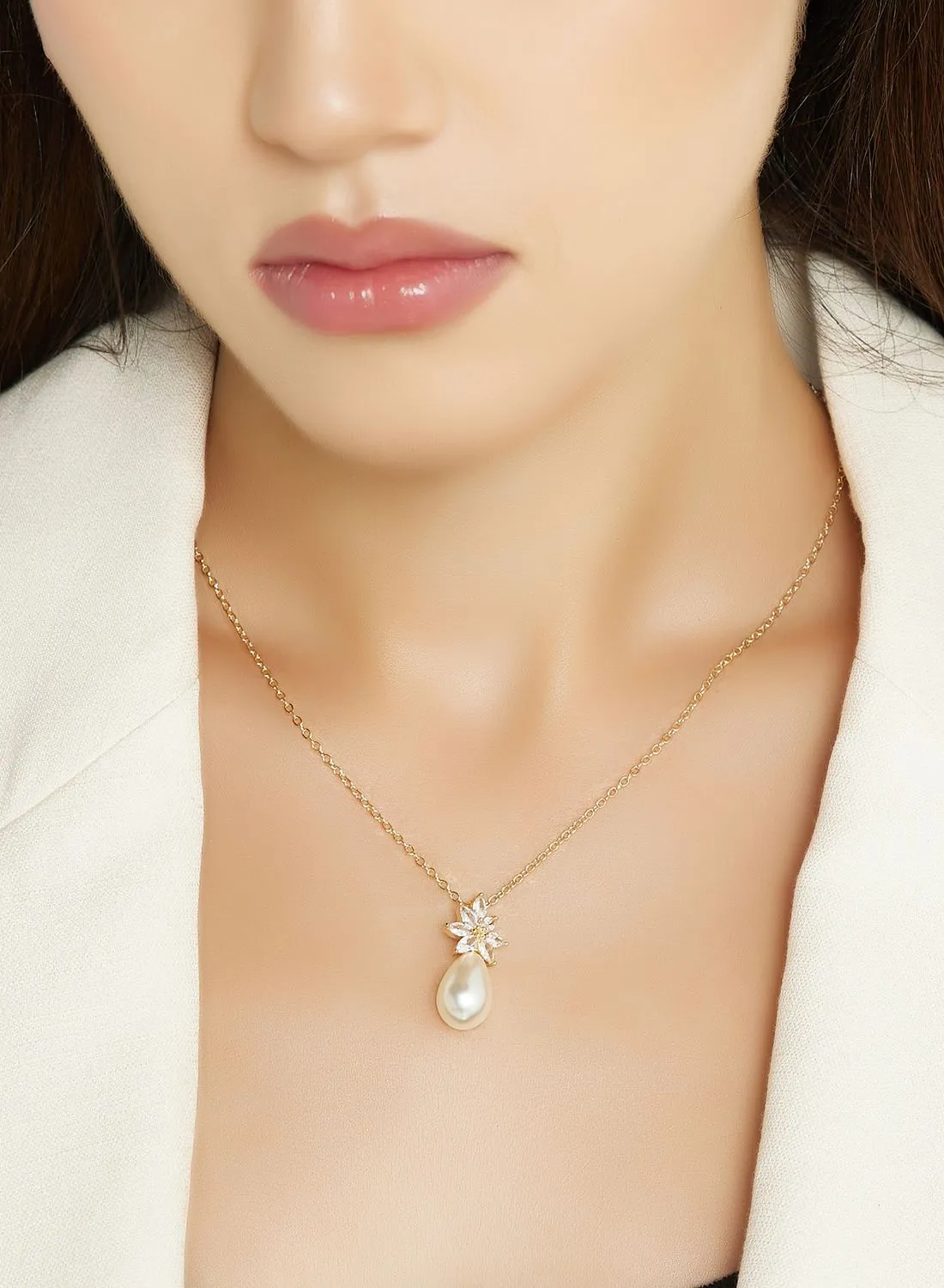 Ella Limited Edition Cz Pearl Pendant Necklace