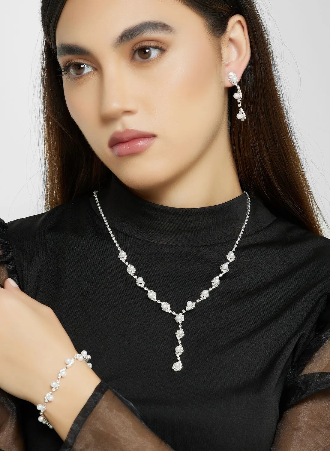 Ella Limited Edition Cz Necklace,Earring & Bracelet Set