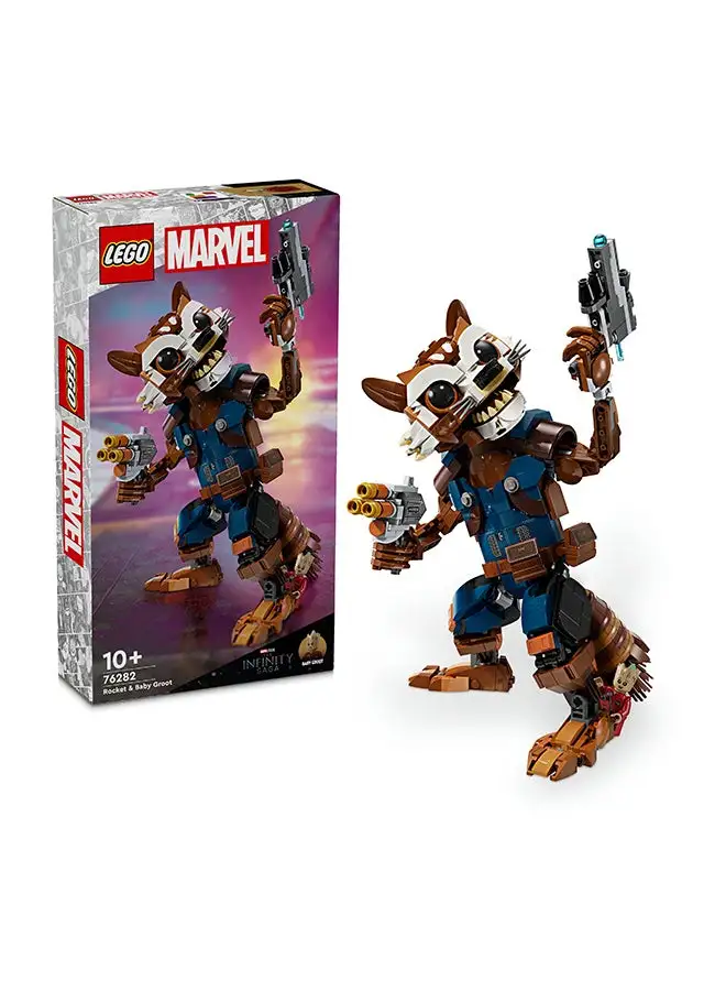 LEGO LEGO 76282 Super Heroes Marvel Rocket & Baby Groot Building Toy Set (566 Pieces)