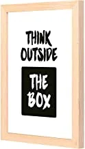 LOWHA think outside the box Wall Art with Pan Wood framed Ready to hang for home, bed room, office living room Home decor hand made wooden color 23 x 33cm By LOWHA
