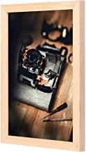 LOWHA Photography of Broken Camera Wall Art with Pan Wood framed Ready to hang for home, bed room, office living room Home decor hand made wooden color 23 x 33cm By LOWHA