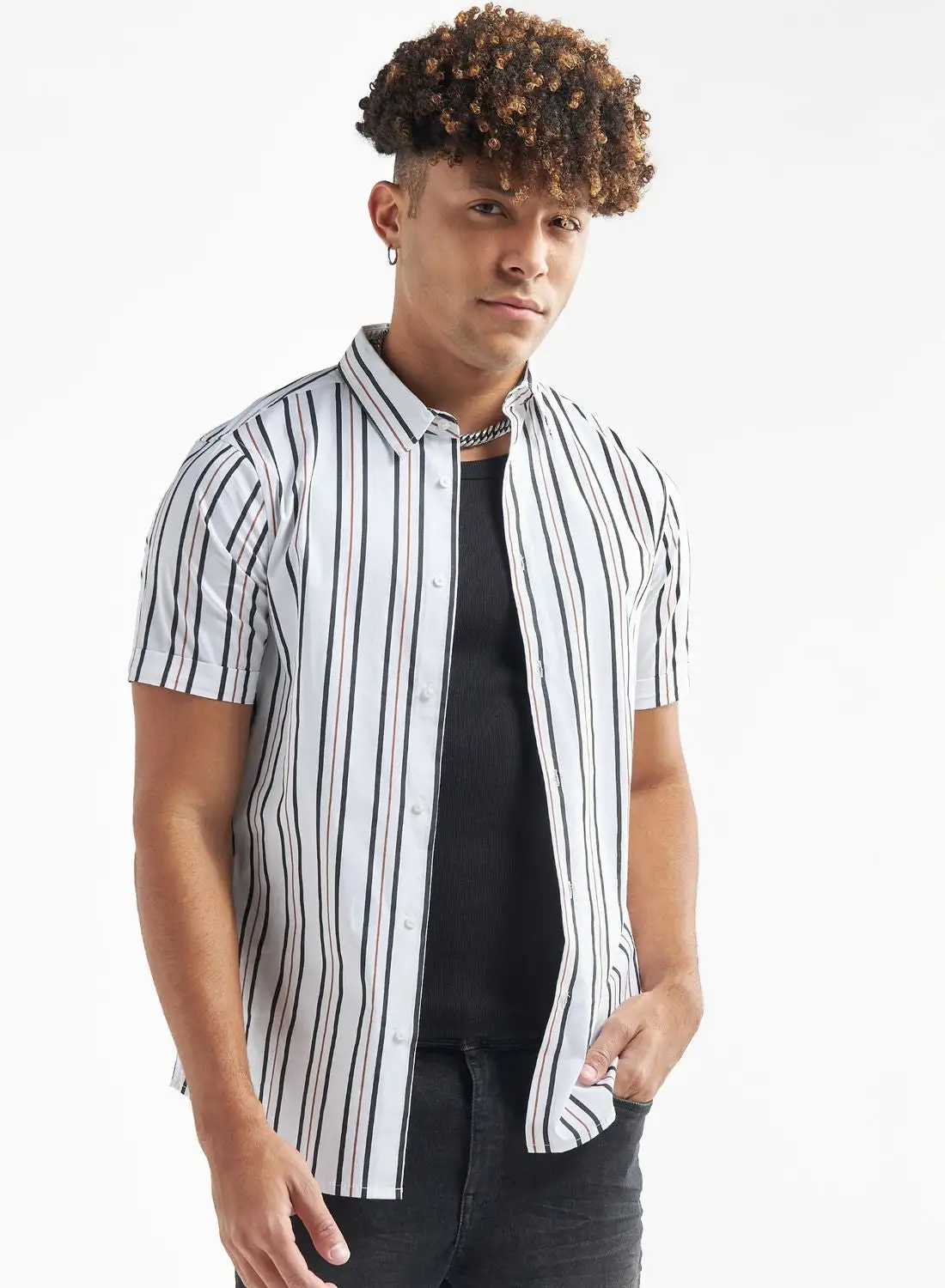 FAV Striped  Regular
  Fit Shirts