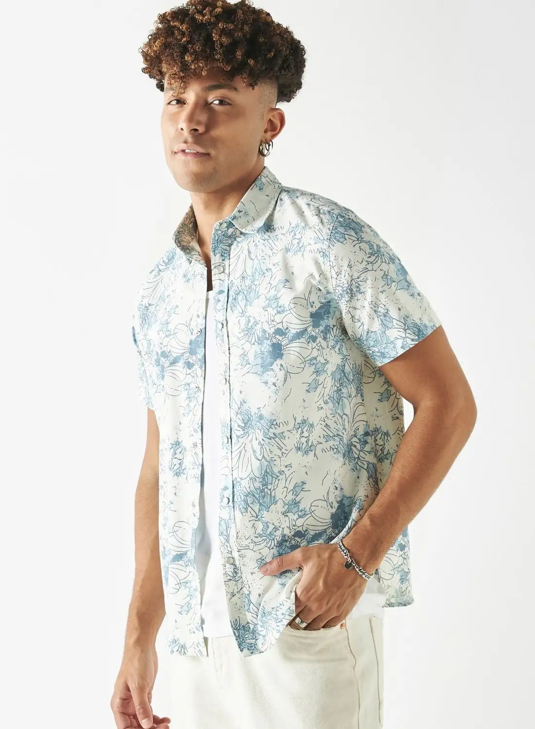 Lee Cooper Floral Print  Relaxed
  Fit Shirt