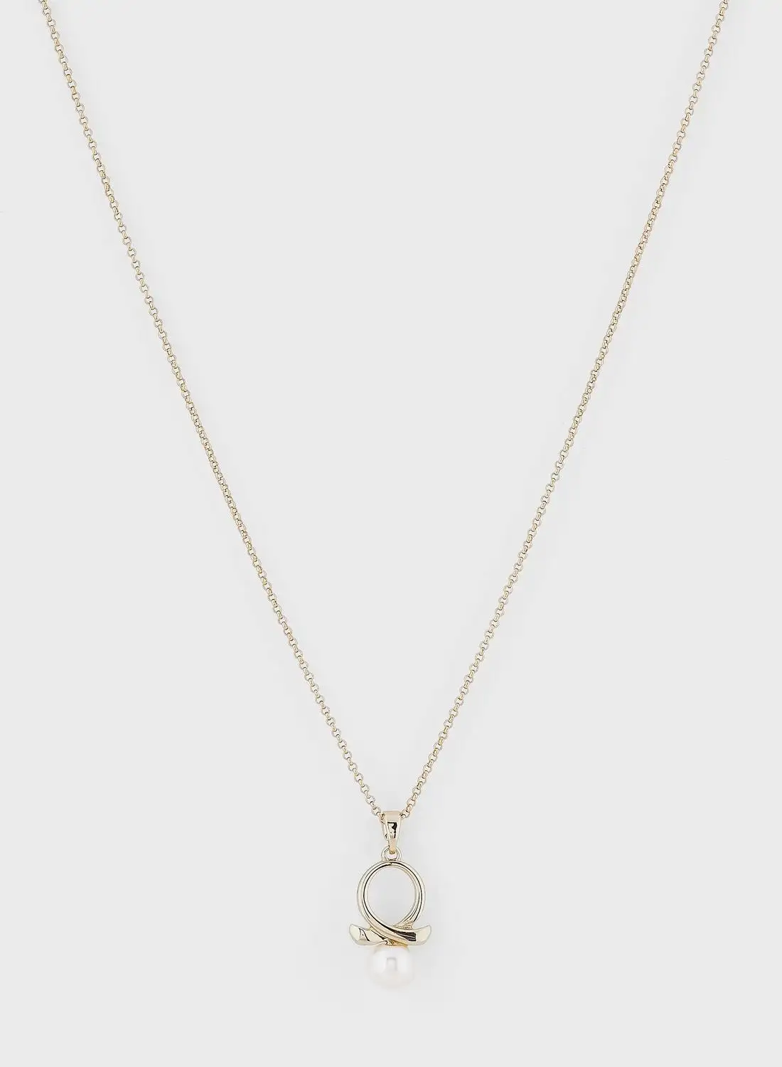 BUCKLEY LONDON Gold And Pearl Bow Pendant Necklace