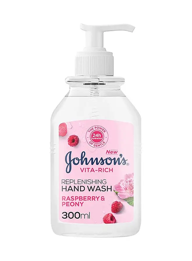 Johnson's Vita Rich Replenishing Hand Wash Raspberry And Peony Clear 300ml