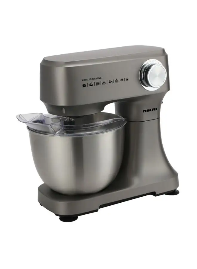 NIKAI 10 Speed Stand Mixer With Pulse And Dough Hook/Beaters/Whisk 3.5 L 400 W NSM350A Gray