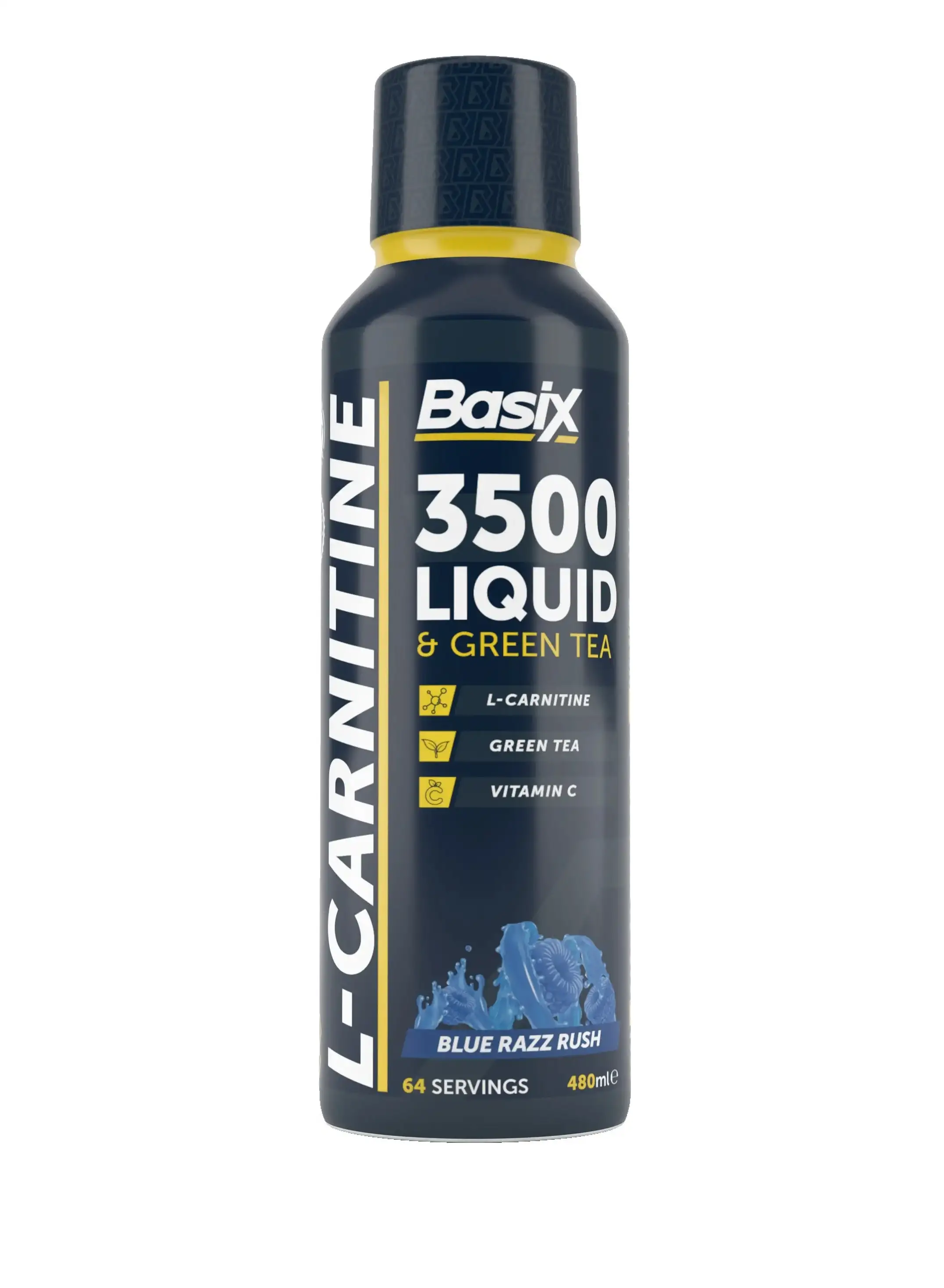 Basix L-Carnitine And Green Tea Blue Raz Rush 3500, 64 Serving - 480 Ml