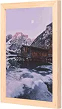 LOWHA adventure-cold-dawn-1624500 Wall Art with Pan Wood framed Ready to hang for home, bed room, office living room Home decor hand made wooden color 23 x 33cm By LOWHA