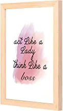 LOWHA act like a lady think like a boss Wall art with Pan Wood framed Ready to hang for home, bed room, office living room Home decor hand made wooden color 23 x 33cm By LOWHA
