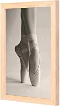 LOWHA grey ballet shoes dancer Wall Art with Pan Wood framed Ready to hang for home, bed room, office living room Home decor hand made wooden color 23 x 33cm By LOWHA