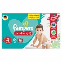 Pampers Aloe Vera Taped Diapers,  Size 4, 9-14kg, Jumbo Box, 84 Diapers 