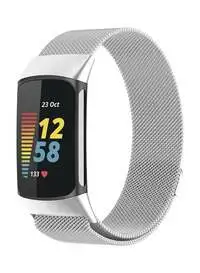 Fitme Milanese Band For Fitbit Charge 5, Silver