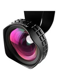 عدسة أوكي أوبتيك برو بزاوية واسعة 110 درجة مشبكة على كاميرا الهاتف الخلوي، أسود