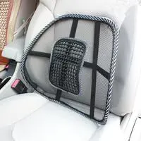 Generic Mesh Back Lumbar Support Vent Cushion Car Office Chair Cushion Seat Black Cool 1Pcs