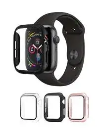 Fitme 3-Piece Full Cover For Apple Watch 40mm, Black/Rose Gold/Clear