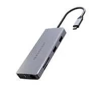 Powerology - موزع USB-C 11 في 1 - رمادي