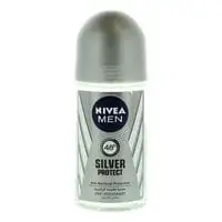 NIVEA MEN Antiperspirant Roll-on for Men, 48h Protection, Silver Protect Antibacterial, 50ml