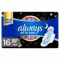 Always All in One Ultra Thin Night Sanitary Pads 16 Count