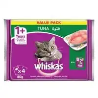 Whiskas Wet Cat Food, Tuna, Pack of 4x80g