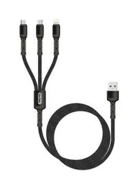 Go-Des 3-In-1 USB Data Sync Fast Charging Cable, Black