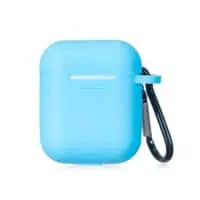 Generic Protective Silicone Airpods Case With Carabiner, Blue Sky