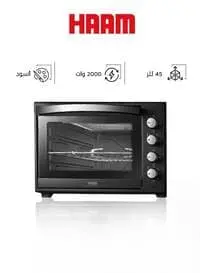 Haam Oven With Grill, 45 Liters, Black, 2000 Watt, Non-Stick, HMTO45L-19
