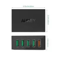 Aukey 5-Port Desktop Charging Station Black