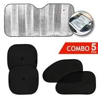 Generic Front Or Back /Left / Right Windows Sunshade Car For, Film, Silver Foil, High Quality, Medium (For Small & Medium Cars) 5 Pcs Combo Set