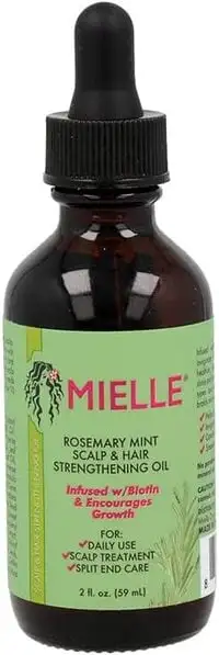 Mielle Organics زيت تقوية فروة الرأس والشعر، نعناع إكليل الجبل، 2 أونصة سائلة (59 مل)