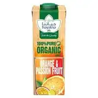Hayatna 100% Pure Organic Orange And Passion Fruit Juice 1L