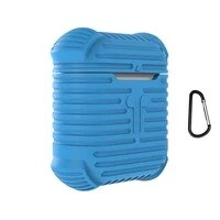 Generic Ismile Protective Silicone Airpods Case With Carabiner, Blue Sky