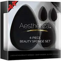 Aesthetica 4 Piece Beauty Sponge Set Black