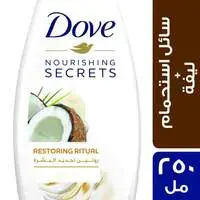Dove restoring ritual body wash coconut 250 ml + puff