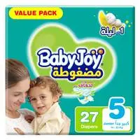 Babyjoy Compressed Diamond Pad Diapers Size 5 Junior 14-25kg Value Pack 27 count