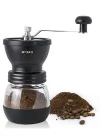 مطحنة حبوب القهوة اليدوية من ميبرو مصنوعة من الزجاج ومحمولة بمقبض مريح