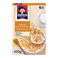 Quaker Crispy Oats Cereal, Oats & Honey, 400g