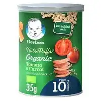 Gerber Organic Tomato And Carrot Nutri Puffs 35g