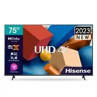 Hisense 75 Inch 4K Smart TV With Airplay , Dolby Vision HDR DTS Virtual X Bluetooth And Wi Fi Large Screen Television - 75A6K (2023 Model)