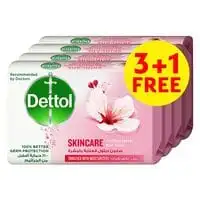 Dettol Skincare Anti Bacterial Bathing Soap Bar for effective Germ Protection & Personal Hygiene, Rose & Sakura Blossom Fragrance, 120g, Pack of 4