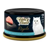بورينا فانسي فيست رويال طعام القطط مع لحم التونا الأبيض مع شرائح المأكولات البحرية 85 جرام