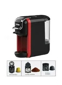 Xper Coffee Maker For Capsules And Coffee, 1450 Watt, 19 Bar, Red, XPC-90R