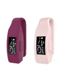 Fitme 2-Piece Silicone Accessory Clips For Fitbit Inspire/Inspire Hr/Inspire 2 1Inch, Pink/Sangria