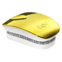 Ikoo Detangling Pocket Soleil Metallic Hair Brush White & Yellow