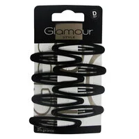 Glamour D307 Hair Clips 8 Pieces Black