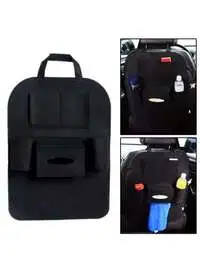 Generic حقيبة تخزين مقعد السيارة متعددة الوظائف منظم مقعد السيارة صوف 1 قطعة - أسود