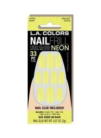 مجموعة أطراف الأظافر الاصطناعية من LA Colors Highlight Nail Frill النيون